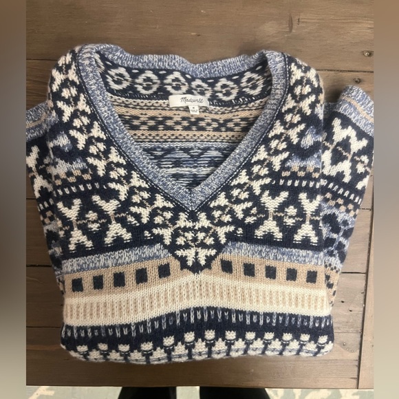 Madewell Forrest Fair Isle V-Neck Sweater - Picture 6 of 10